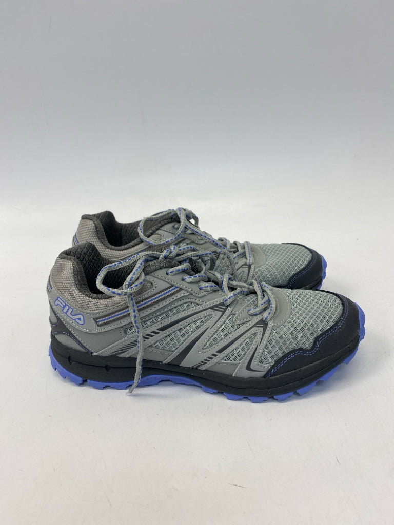 Fila US Shoe Size 8.5 Gray Purple Lace-up Sneakers