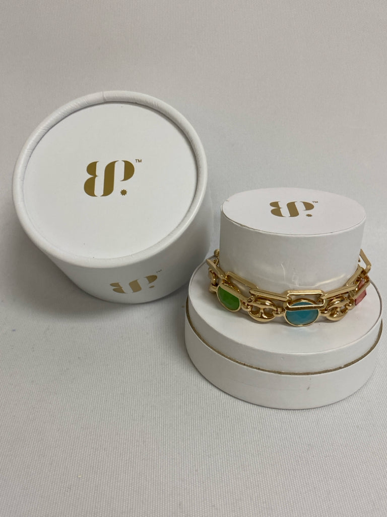 NEW/BOX Gold Color Pastels Circles Bracelet
