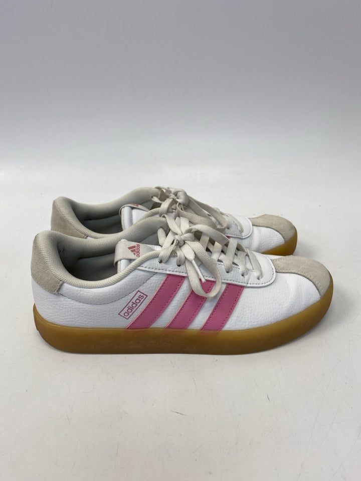 Adidas US Shoe Size 9 Wht/Cream Pink Lace-up Sneakers