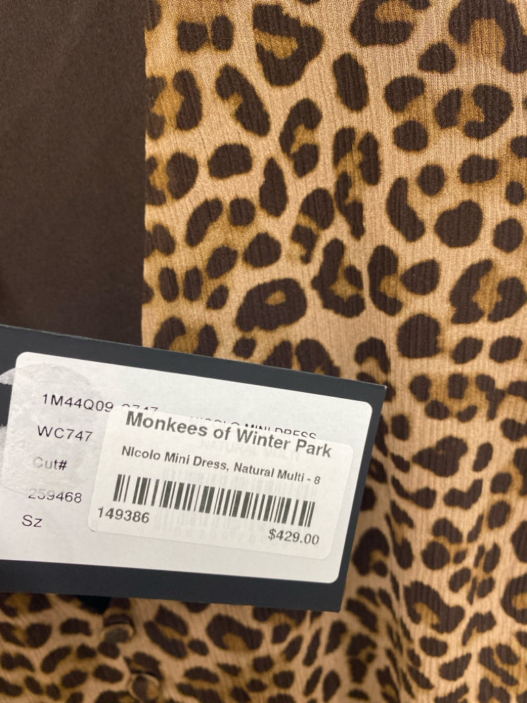 NWT Paige Size 8 Tan Brown Animal Print Ladies Dress