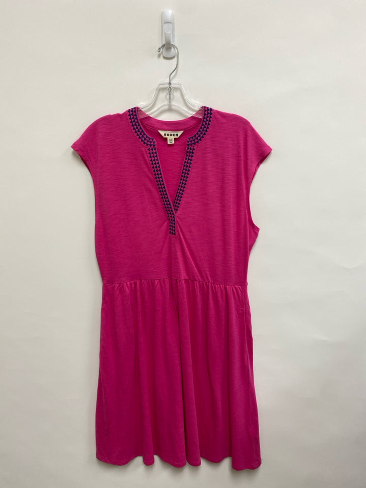 Boden Size 10 Hot Pink Navy Embroidered Ladies Dress