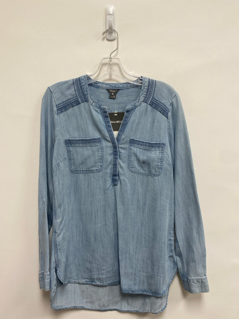 NWT Eddie Bauer Size XS Light Blue Chambray Ladies Top