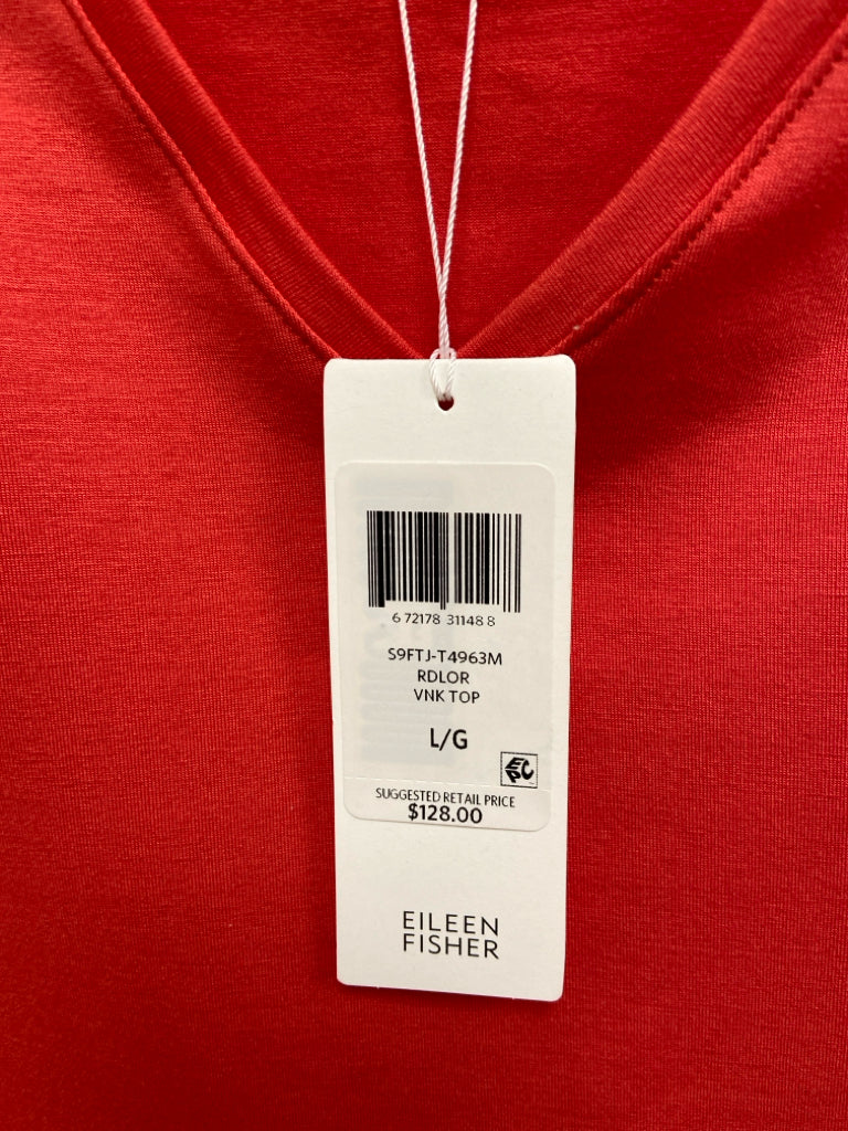 NWT Eileen Fisher Size L Dark Coral Tunic Ladies Top