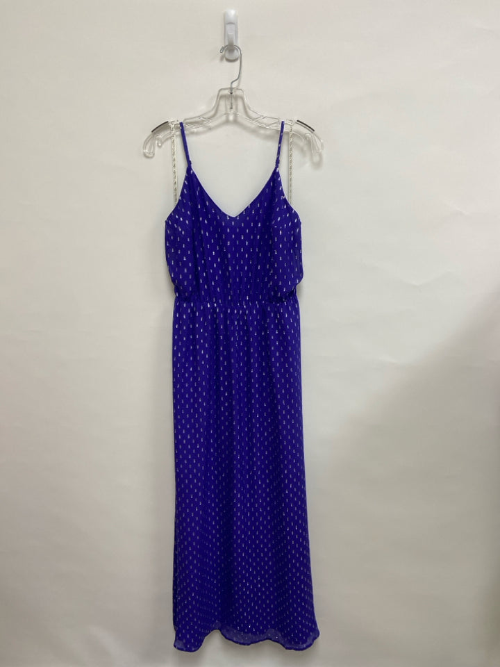 LILLY PULITZER Size M Royal Blue Silver Lines Maxi Ladies Dress
