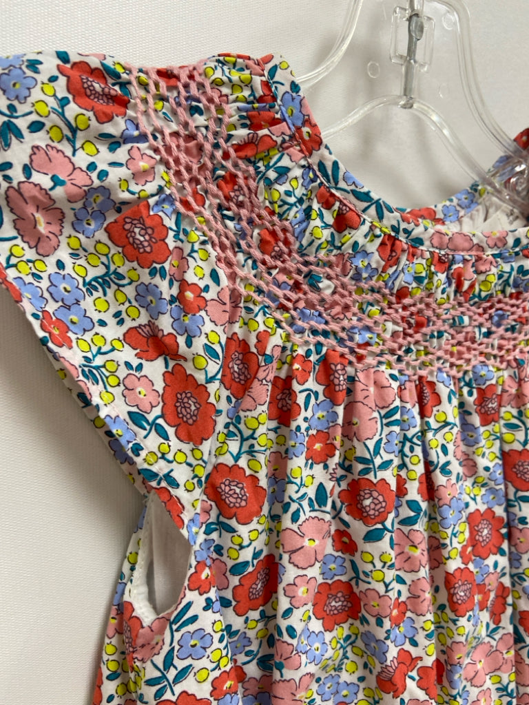 Baby Boden SIZE 3/4 White Coral/Blue Floral Sleeveless Girl&