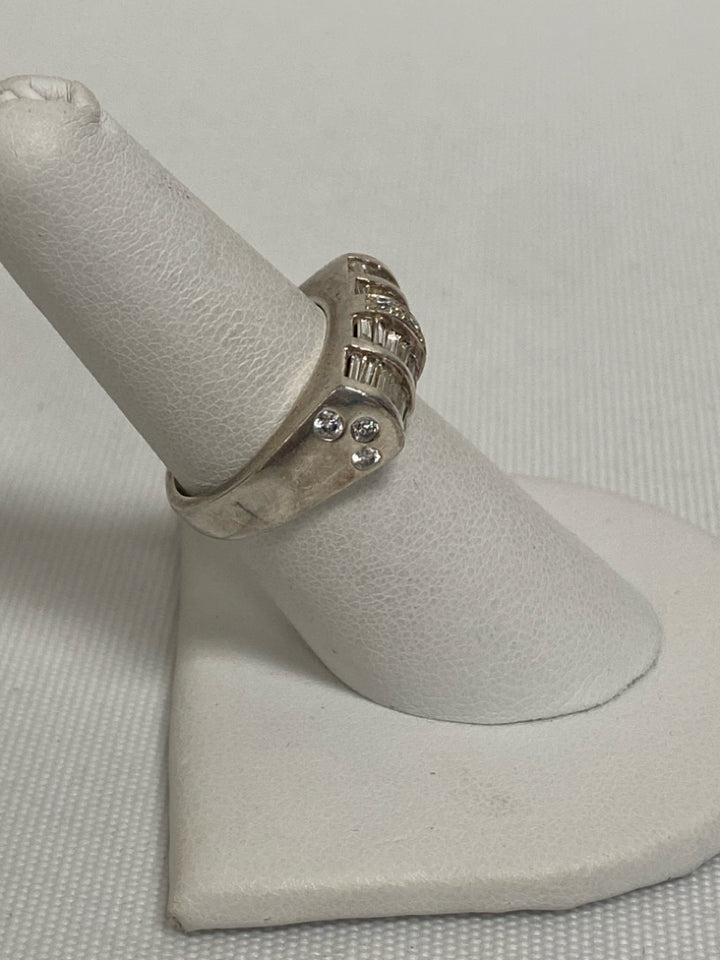 Silver Clear Jeweled Ring