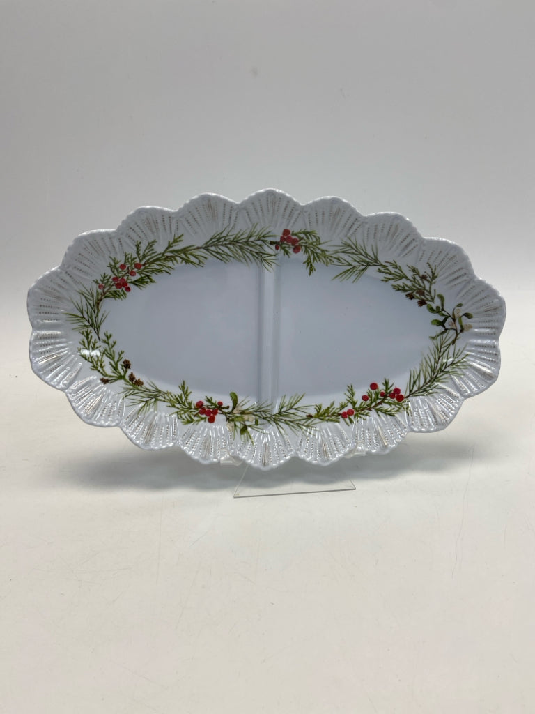 White Red/Green Holly Berries Melamine Christmas