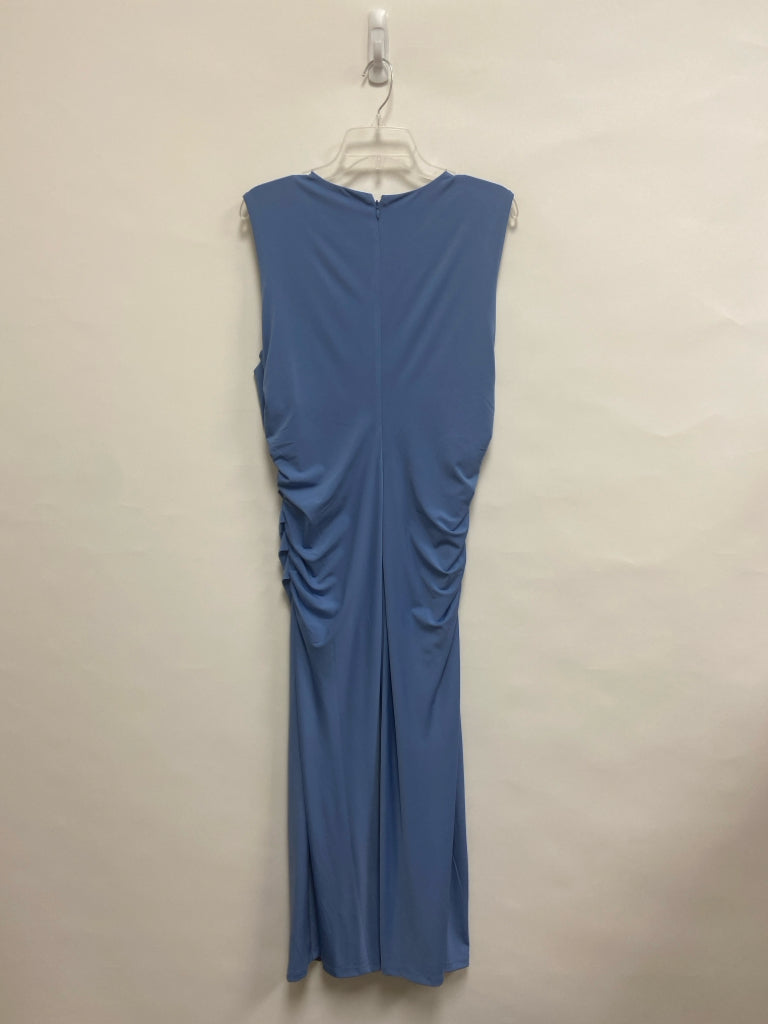Ann Taylor Size 12 Slate Blue Ruched Sleeveless Ladies Dress