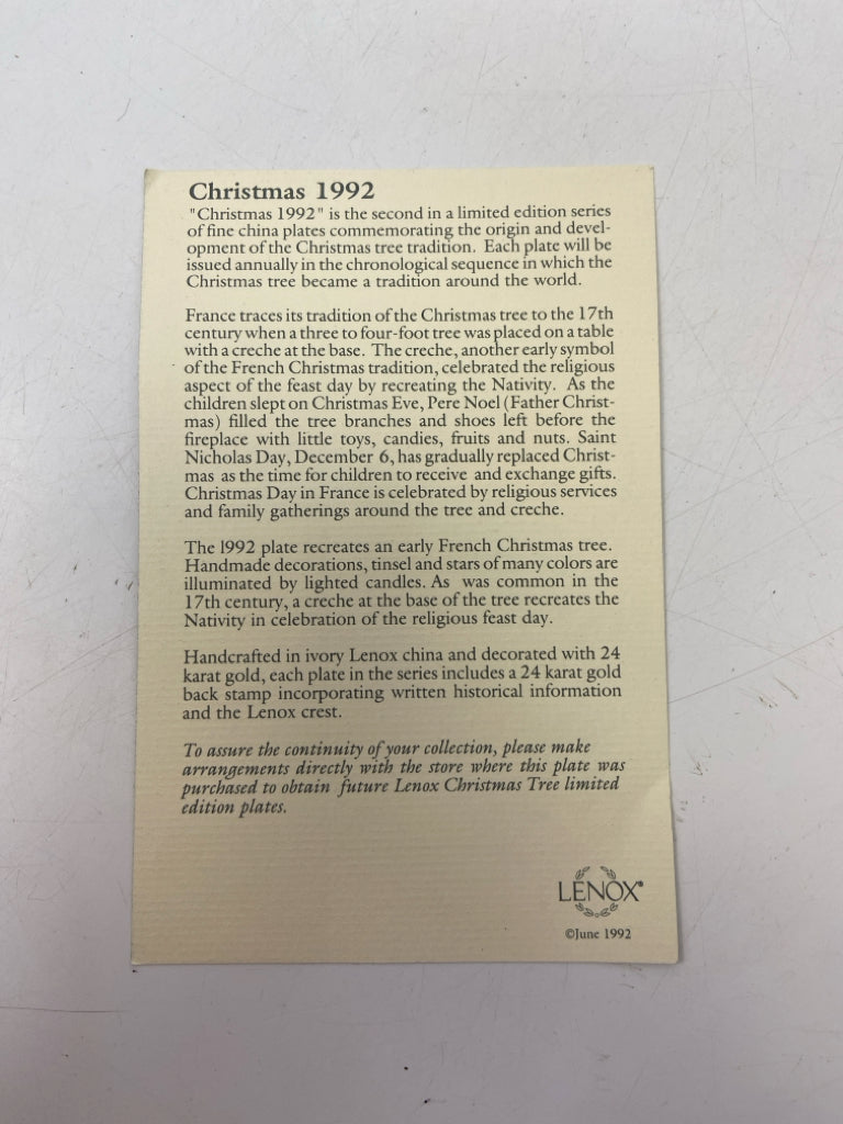 Lenox Cream Green/Multi Christmas Decorative Plate