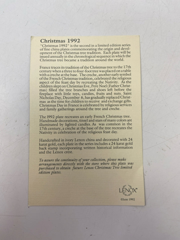 Lenox Cream Green/Multi Christmas Decorative Plate