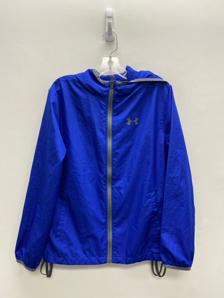 Under Armour SIZE M Royal Blue Gray Trimmed Zip Down Boy&