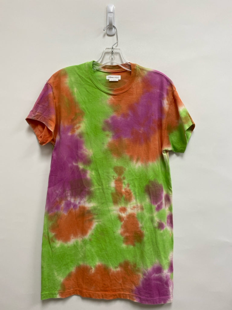 Lovers + Friends Size XXS Cream/Purple Orange/Green Tie Dye Ladies Dress