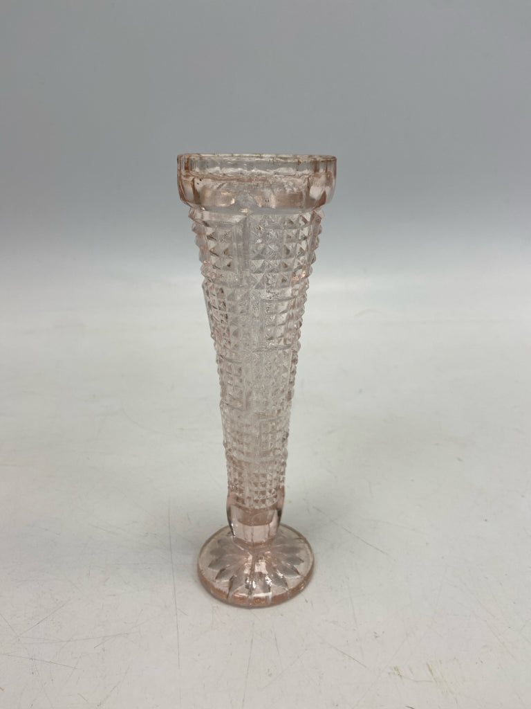 Pink Cut-Glass Vase