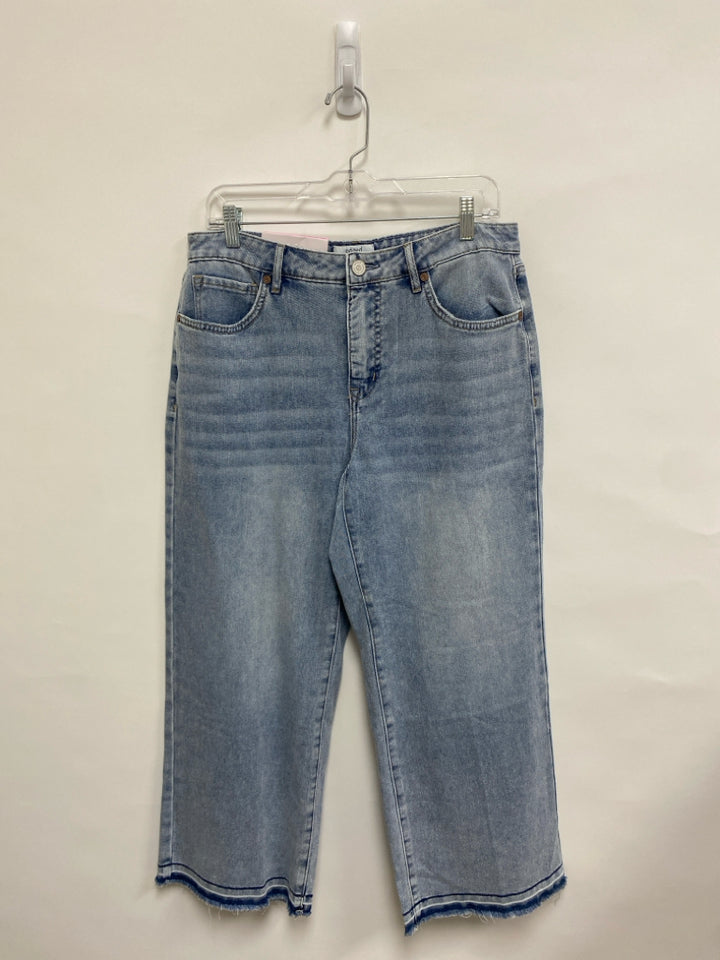 NWT Size 6 Dusty Blue Cropped Fringe Ladies Jeans