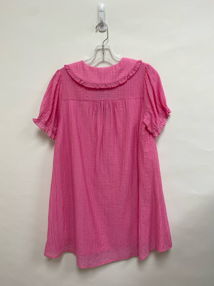 NWT GiGiO Size M Pink Texture Button Up Ladies Dress