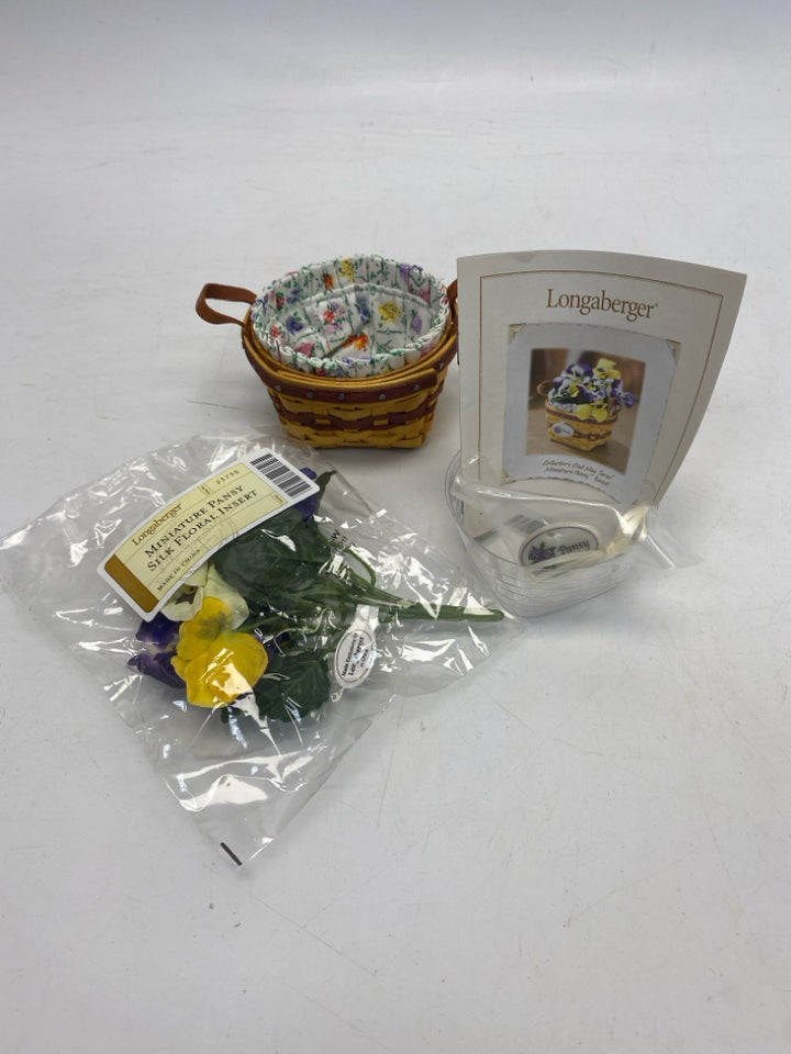 NWOT Longaberger 2012 Collector Club May Series Pansy Basket