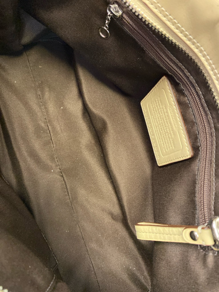Coach Tan Silver Accent(s) Leather Handbag