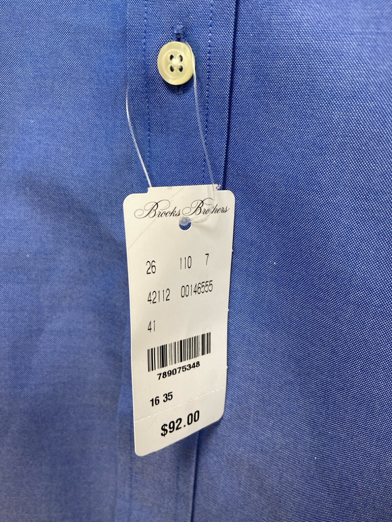 NWT Brooks Brothers Size L Blue Button Up Men&