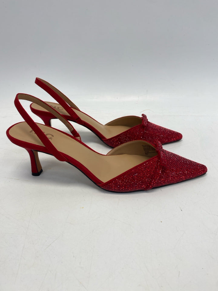 NWOT INC US Shoe Size 10.5 Red Rhinestone(s) Heels