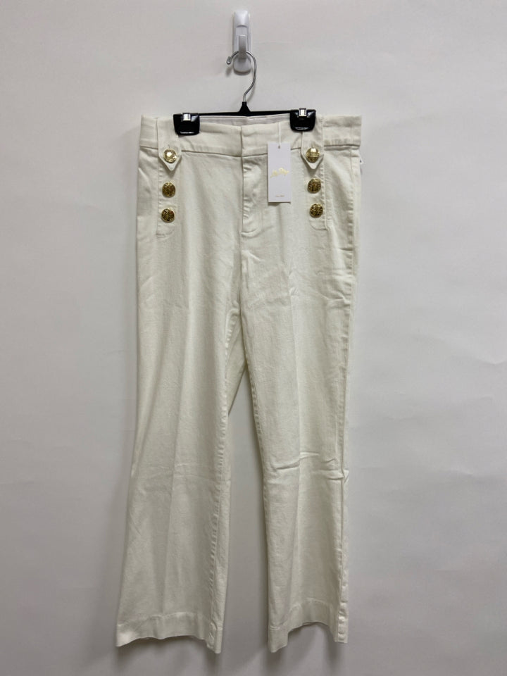 NWT LILLY PULITZER Size 8 White Cropped Ladies Pants