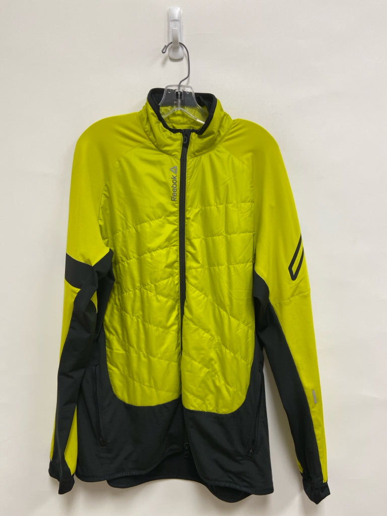 Reebok Size L Yellow Black Zip Down Men&