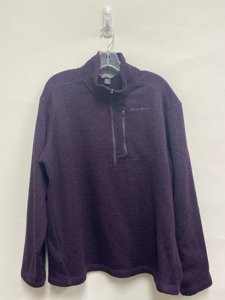 Eddie Bauer Size XL Purple Black Mottled Quarter Zip Knit Men&