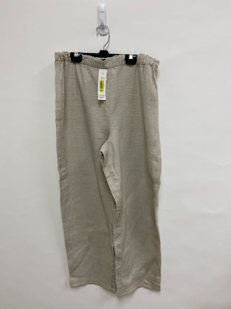 NWT Eileen Fisher Size L Beige Pull-on Ladies Pants