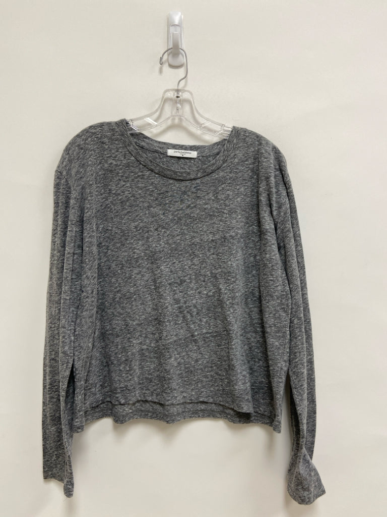 perfectwhitetee Size M Gray/White Mottled Long Sleeve Tee Ladies Top