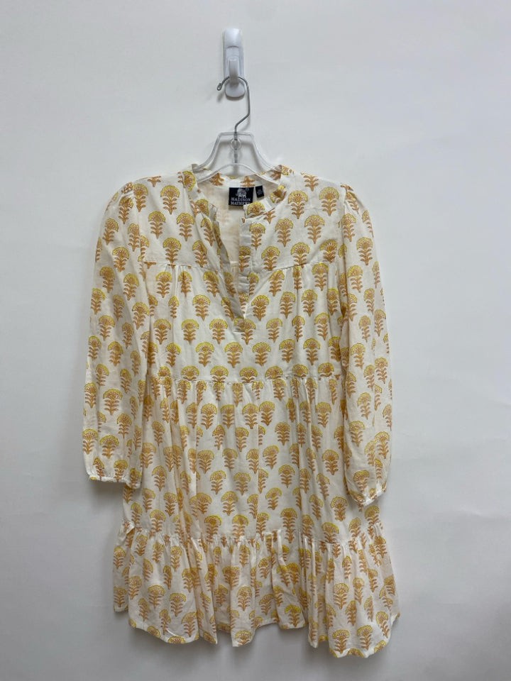 Size XS White Orange/Yellow Floral Ladies Dress