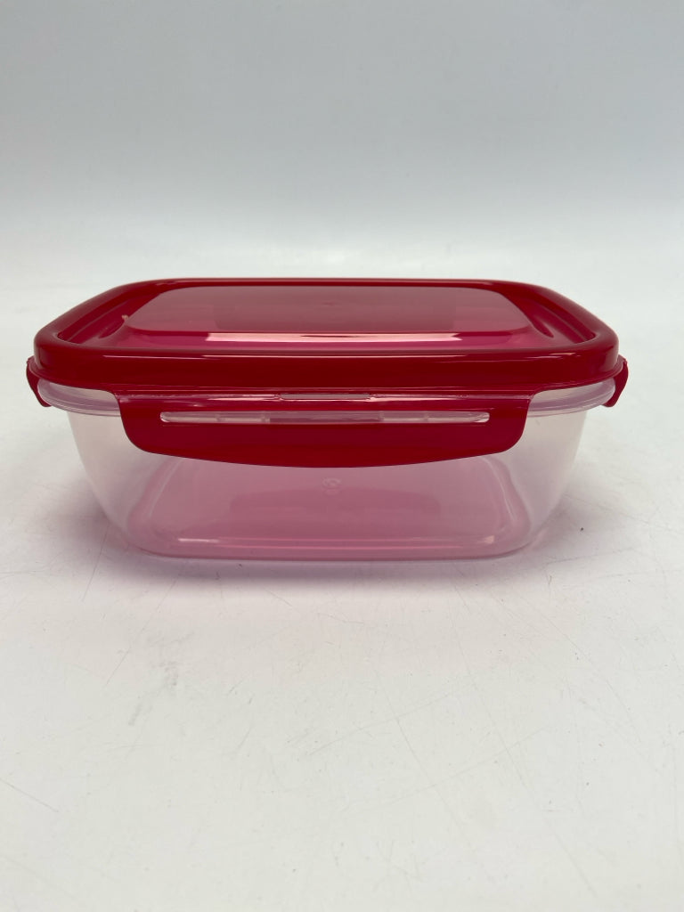 Lock &amp; Lock Red Clear Storage Container