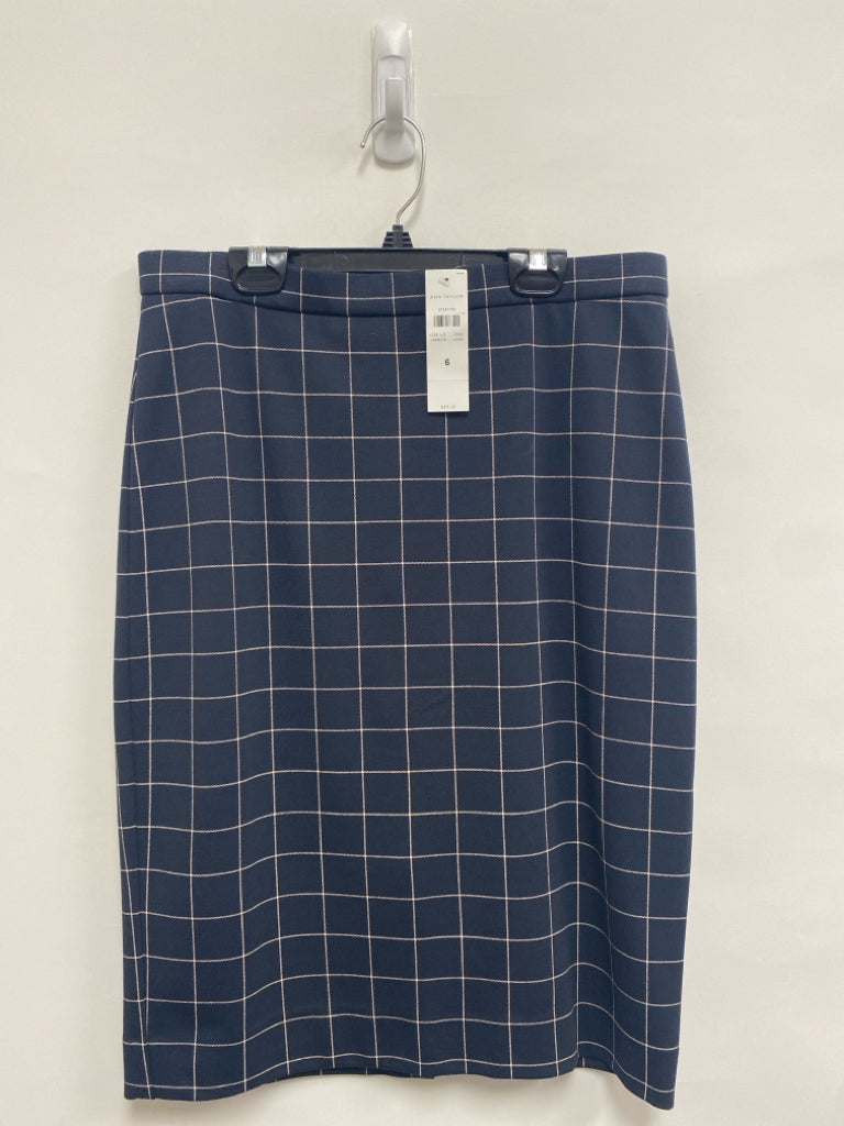 NWT Ann Taylor Size 6 Charcoal Beige Windowpane Ladies Skirt