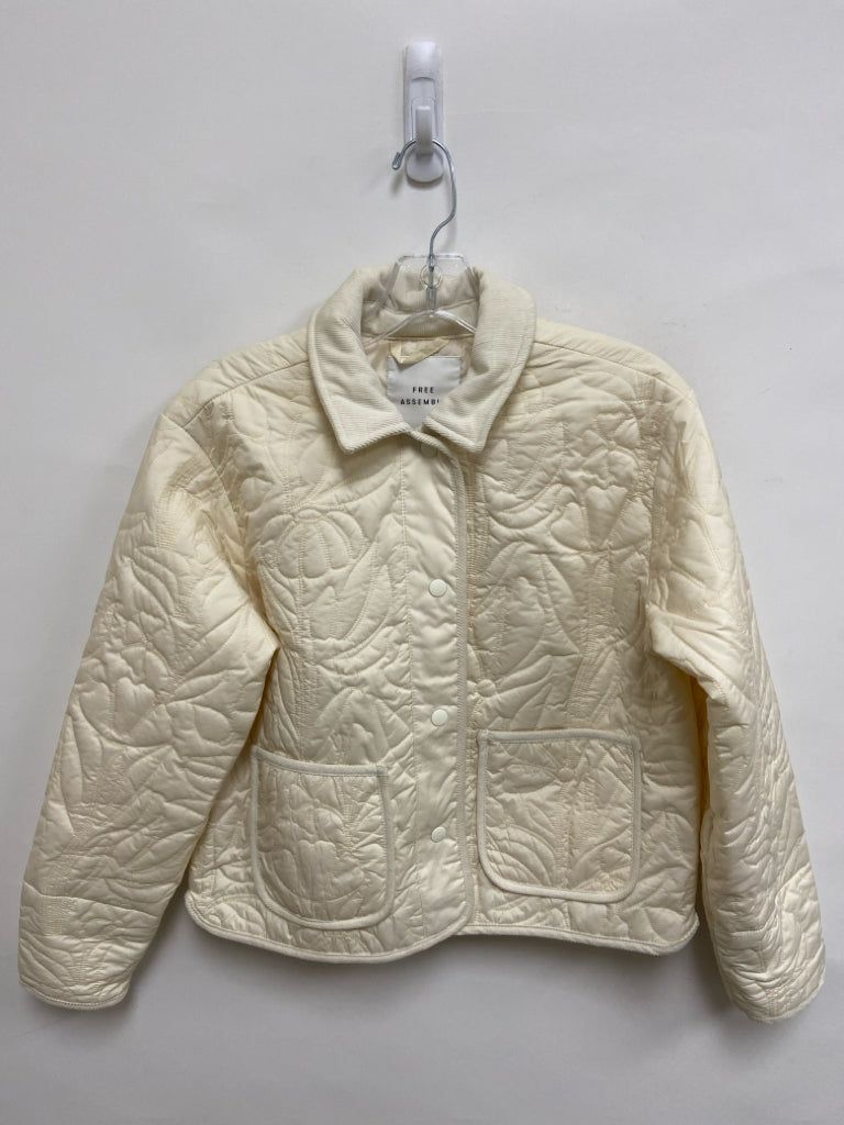 FREE ASSEMBLY Size XS Cream Button Up Quilted Ladies Jacket