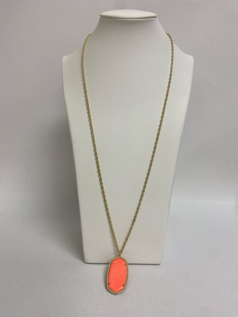 Kendra Scott Coral Gold Color Shapes Necklace