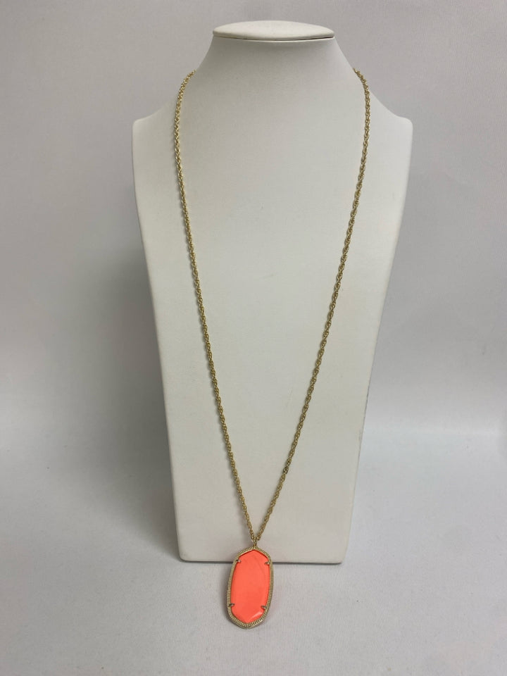 Kendra Scott Coral Gold Color Shapes Necklace