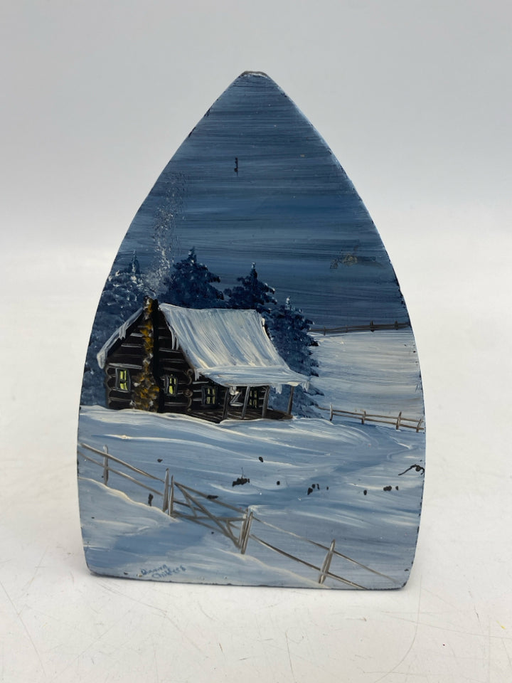 Black Blue/White Handpainted Cast Iron Misc. Home Item