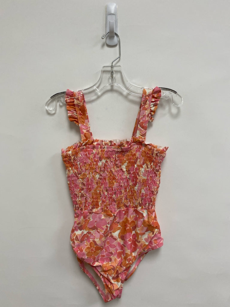 SIZE 12 Pink White/Coral Ruffles Girl&