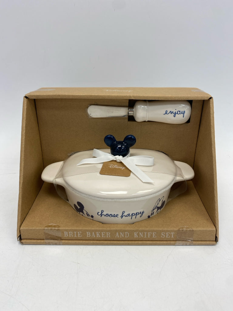 NEW/BOX Rae Dunn Cream/Blue Ceramic Bakeware