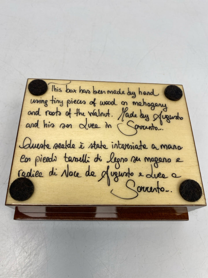 Brown Cream Ballerina Wood Box