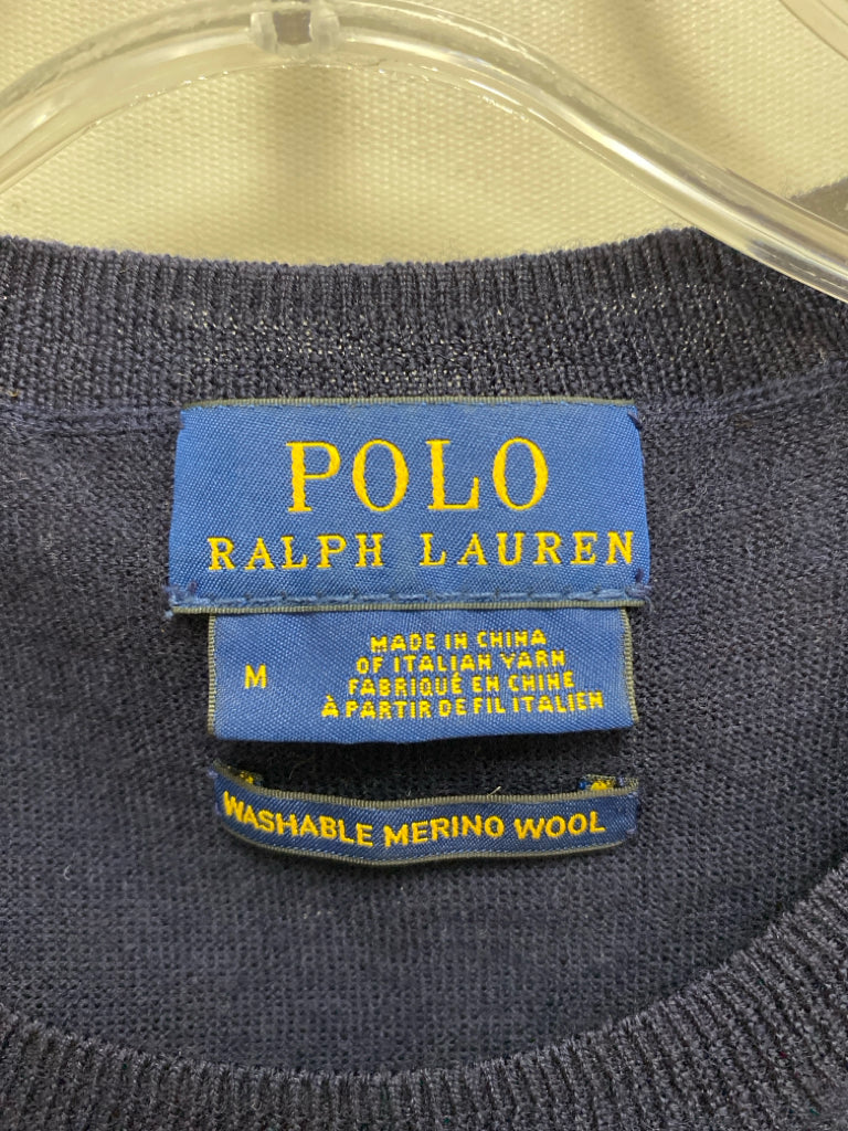 Polo Size M Navy Sleeveless Merino Ladies Sweater