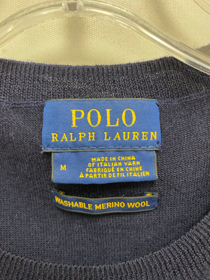 Polo Size M Navy Sleeveless Merino Ladies Sweater