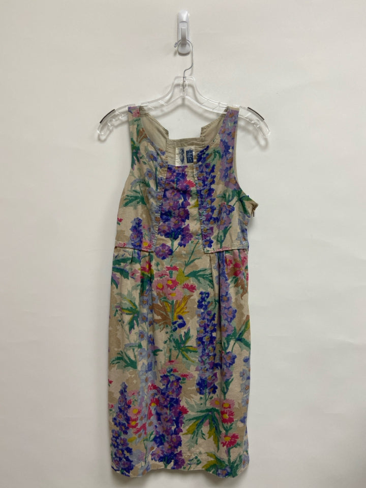 edme &amp; esyllte Size 4 Cream Purple Floral Sleeveless Ladies Dress