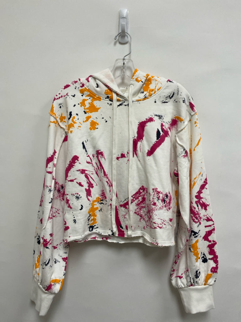 Size 2 White Orange/Black Hooded Ladies Sweatshirt