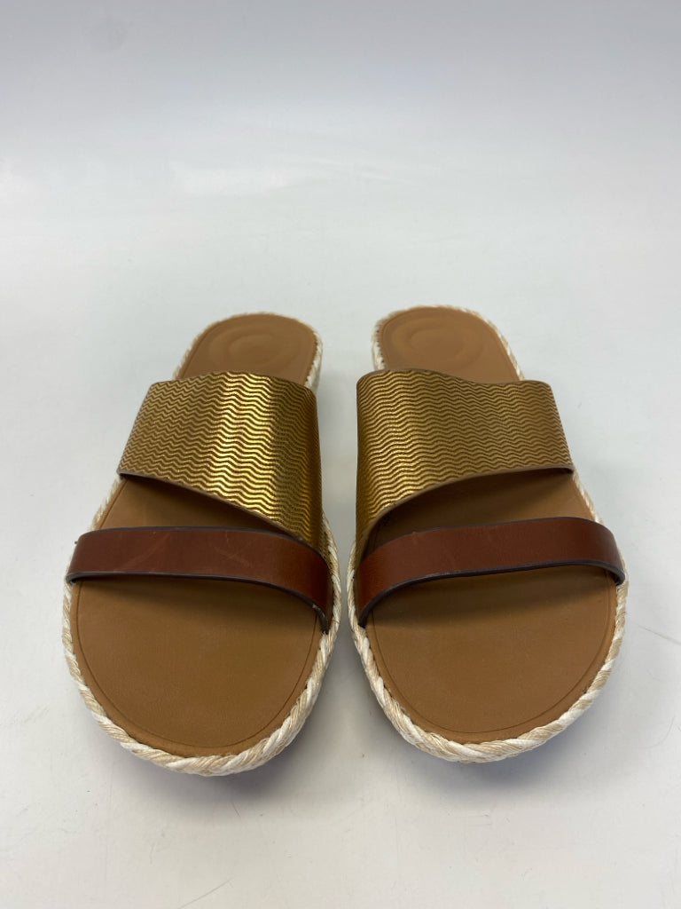 Fit Flop  Size 7 Brown Gold Sandals