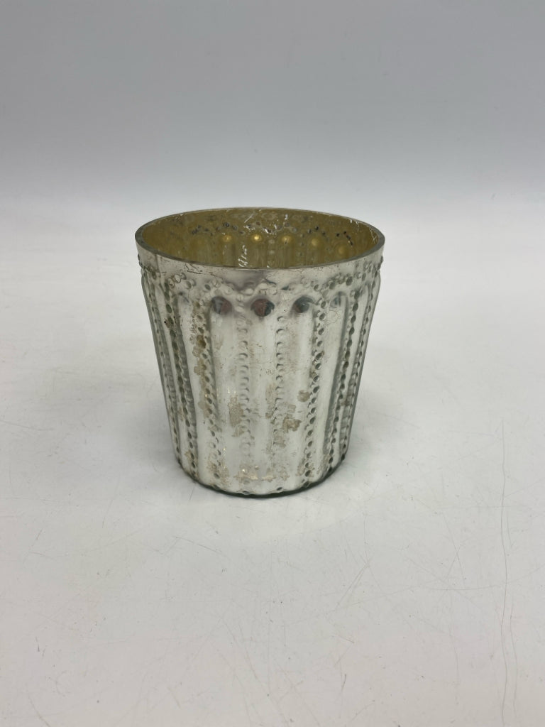 Silver Ribbed Mercury Glass Candleholder(s)