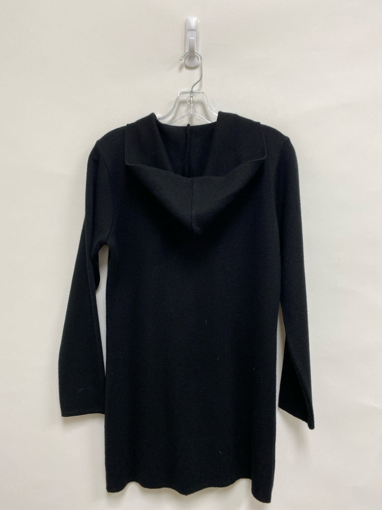 Size S Black Hooded Button Up Wool Blend Ladies Sweater