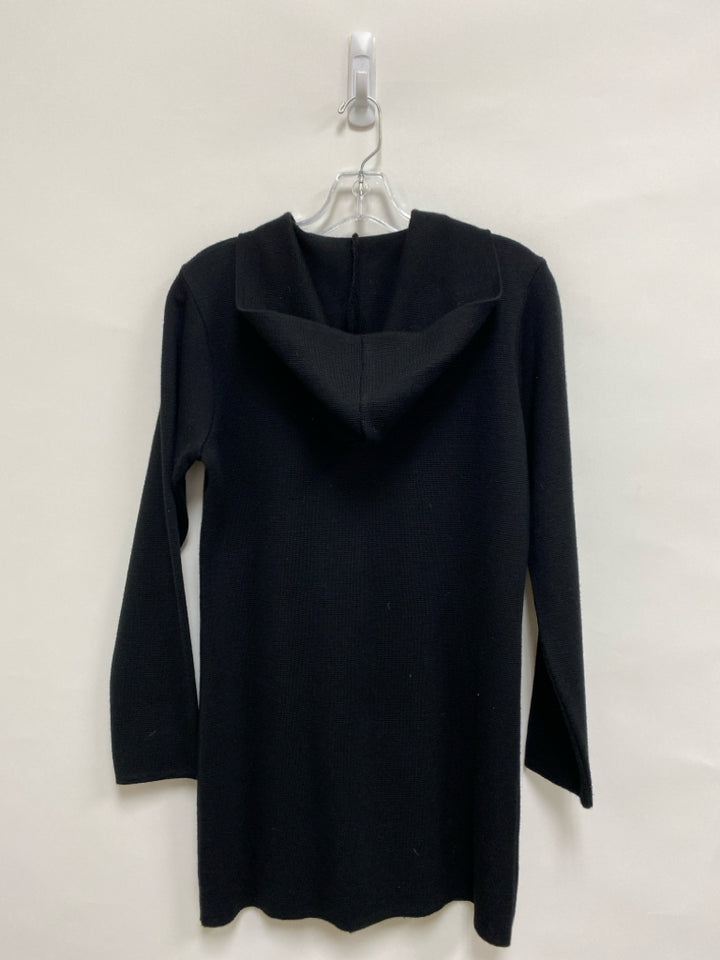 Size S Black Hooded Button Up Wool Blend Ladies Sweater