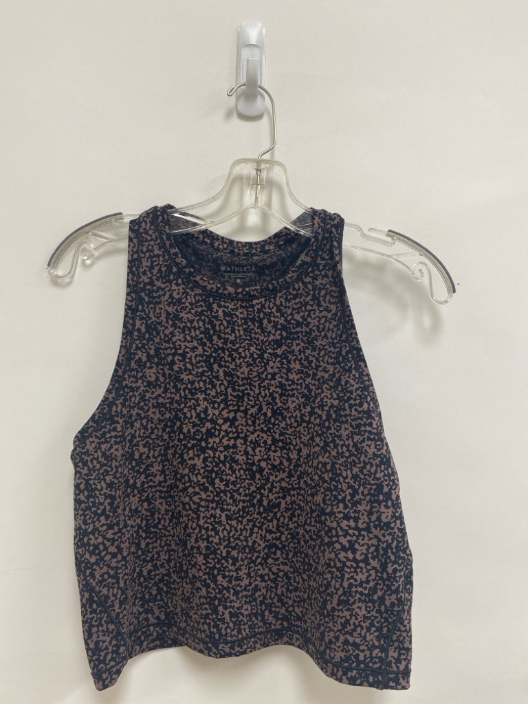 Athleta Size M Black/Taupe Animal Print Tank Athletic Top