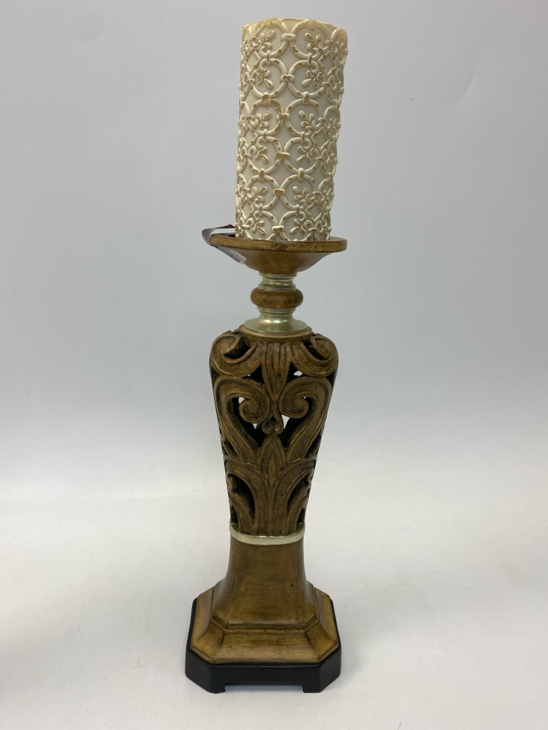 Brown Silver Cut-Out Candleholder(s)