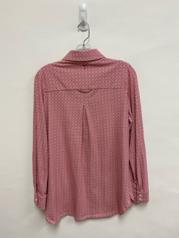 Tyler Boe Size M Red White Print Button Up Ladies Top