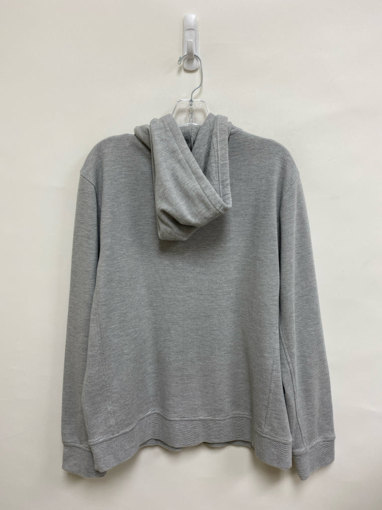Vineyard Vines Size L Gray/White Stripes Zip Down Ladies Jacket